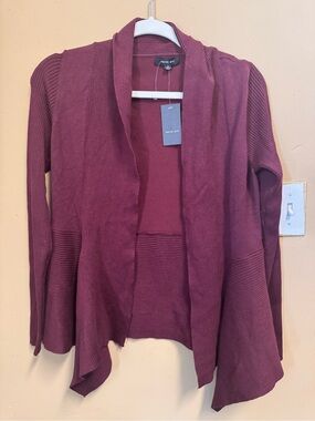 Verve Ami Women's Open Drape Cardigan - Wine